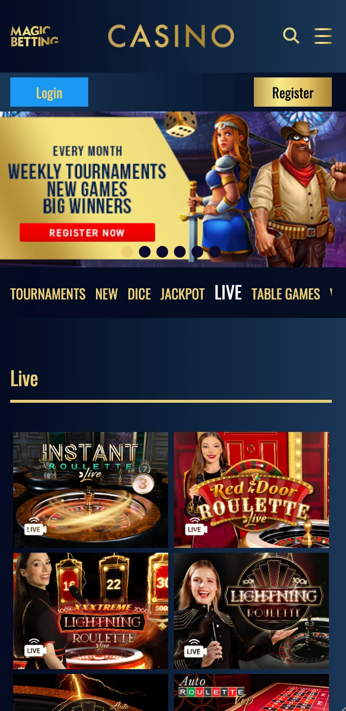Magic betting casino live
